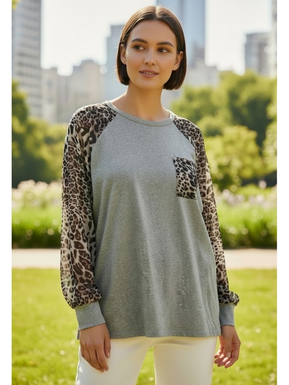 🐆 Leopard Print Lightweight Top 🐆 Chic Oversized Style | XL